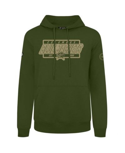 LevelWear Men's Olive Columbus Blue Jackets Podium Pullover Hoodie