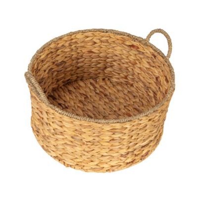 Household Essentials Круглая ручная корзина из водного гиацинта и сизаля с ручками, натуральная