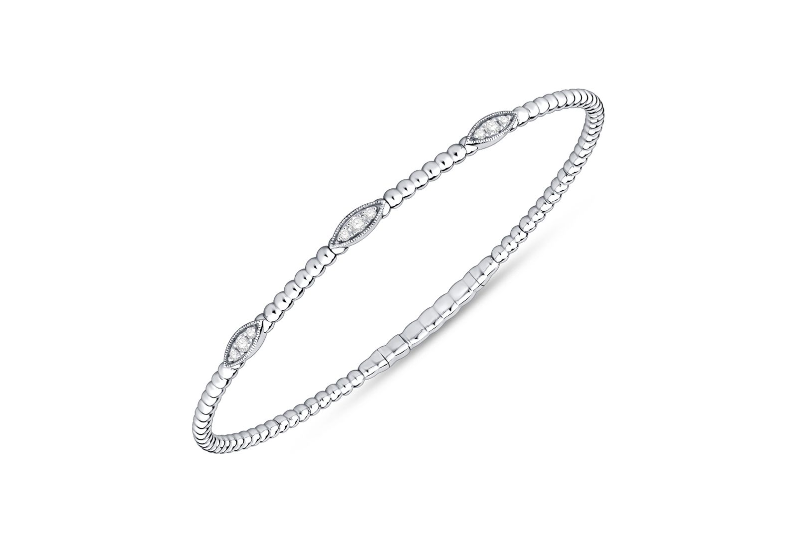 Macy's браслет Diamond Flexible Bangle (1/6 ct. t.w.) Sterling Silver