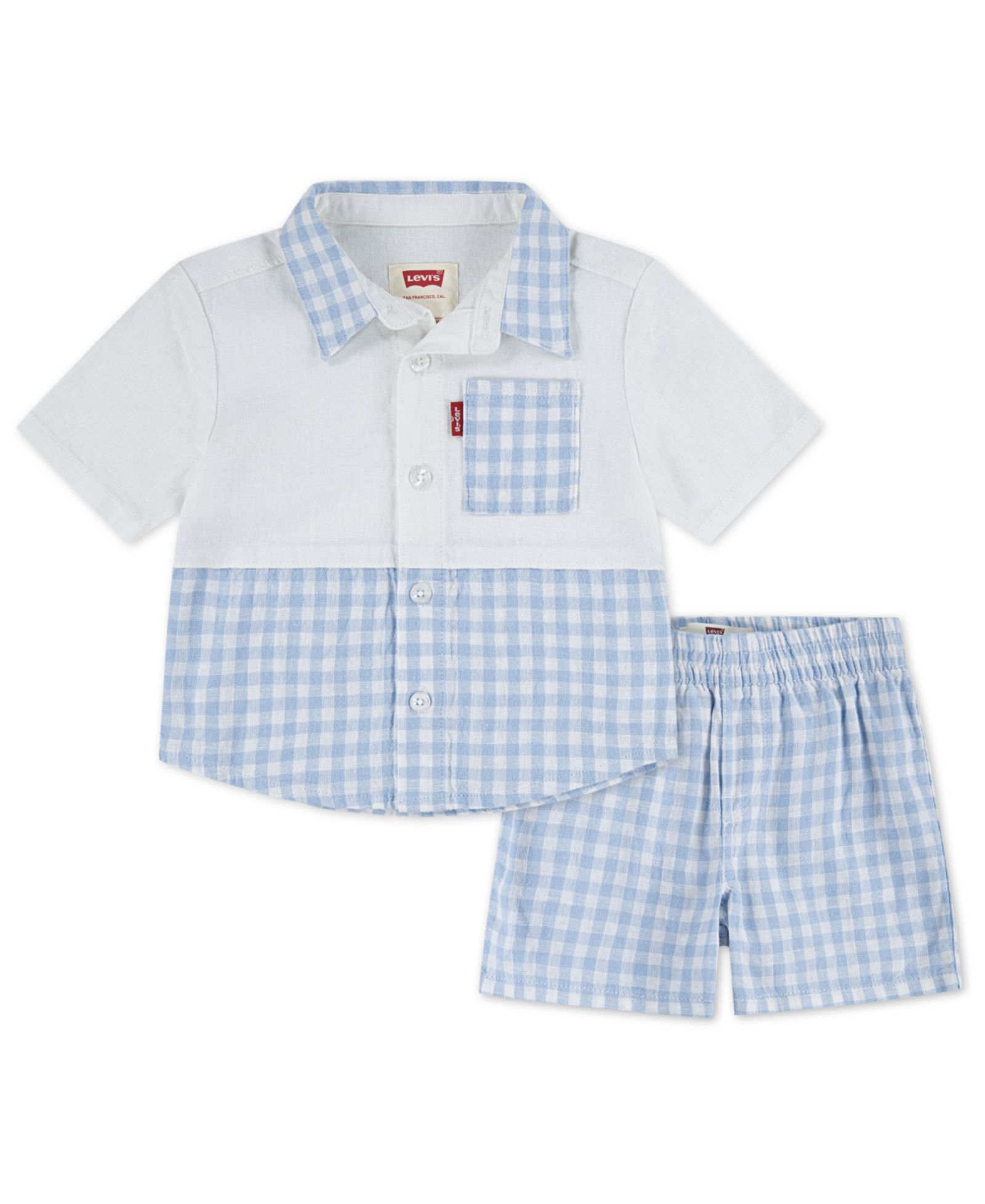 Levi's комплект из рубашки и шорт Gingham Woven для мальчиков, 2-Piece Set