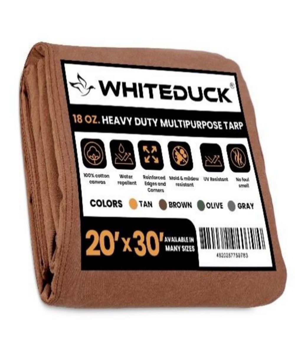 18 oz. Canvas Tarp 20x30 Brown