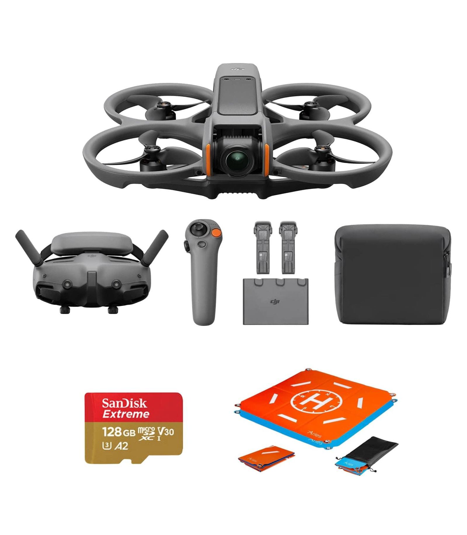 DJI Avata 2 Fly More Combo (3 Batteries) FPV дрон с картой памяти 128GB и посадочной площадкой