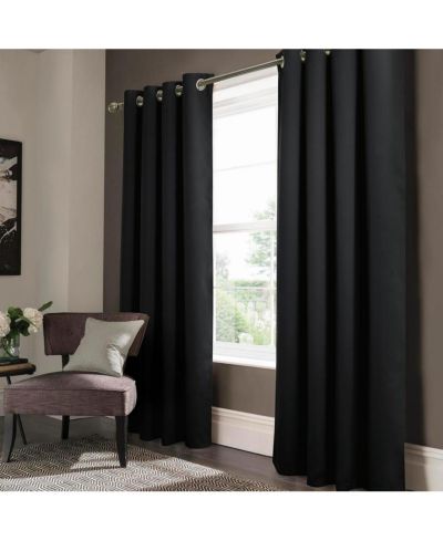 Одиночная панель штор Olivia Gray Anchorage Blackout Grommet, 54x90", Black