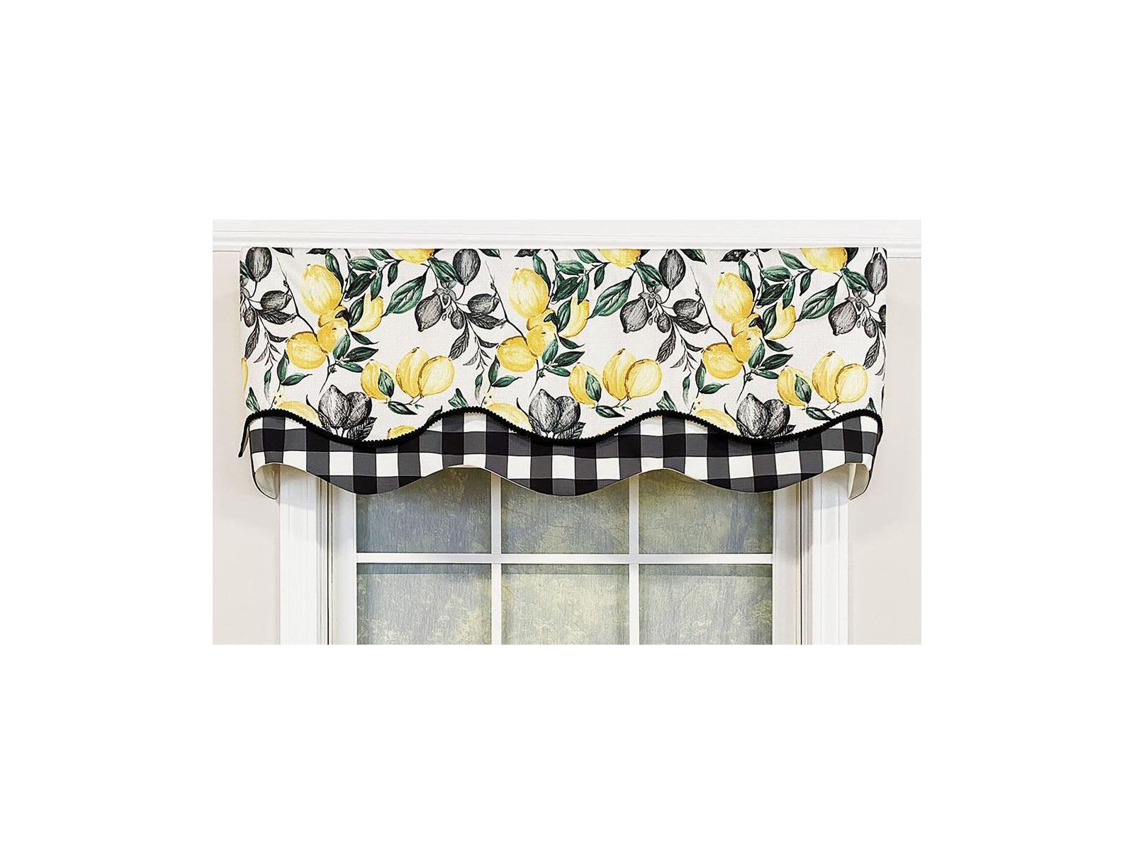 Занавеска RLF Home El Limon Glory Valance 3" Rod Pocket Layered Trimmed