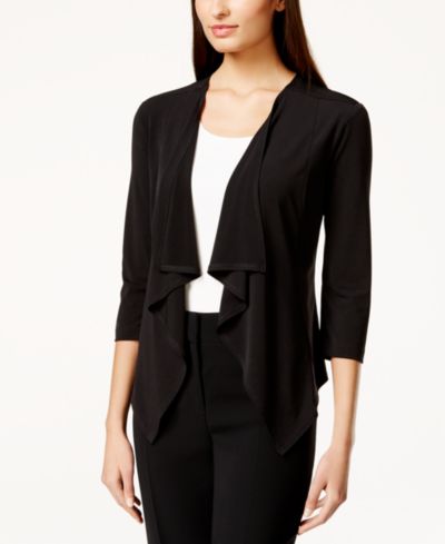Connected Three-Quarter-Sleeve Ruffle Sweater
