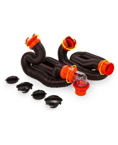 Camco RhinoFLEX 20 Foot RV Sewer Hose Kit with Pre Attached Bayonet Fittings