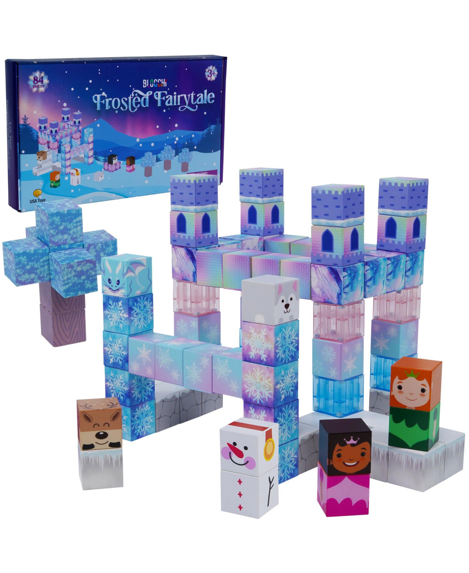 USA Toyz матовые 84 шт. магнитные строительные блоки, возраст 3+