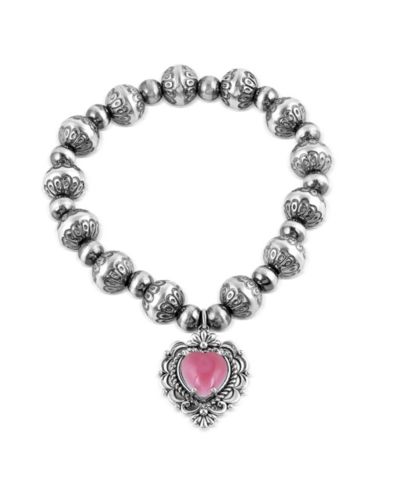 American West Jewelry браслет с подвеской Sterling Concha Shell Heart Charm Bead