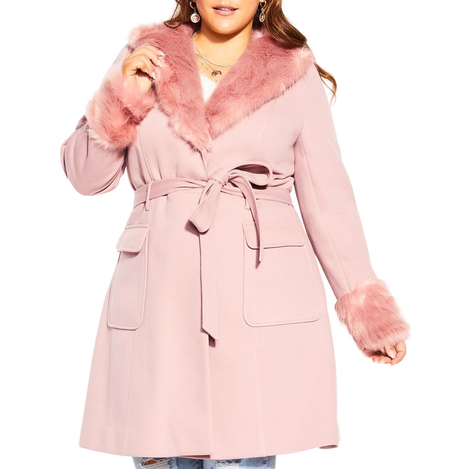 CITY CHIC Plus Size Make Me Blush Пальто