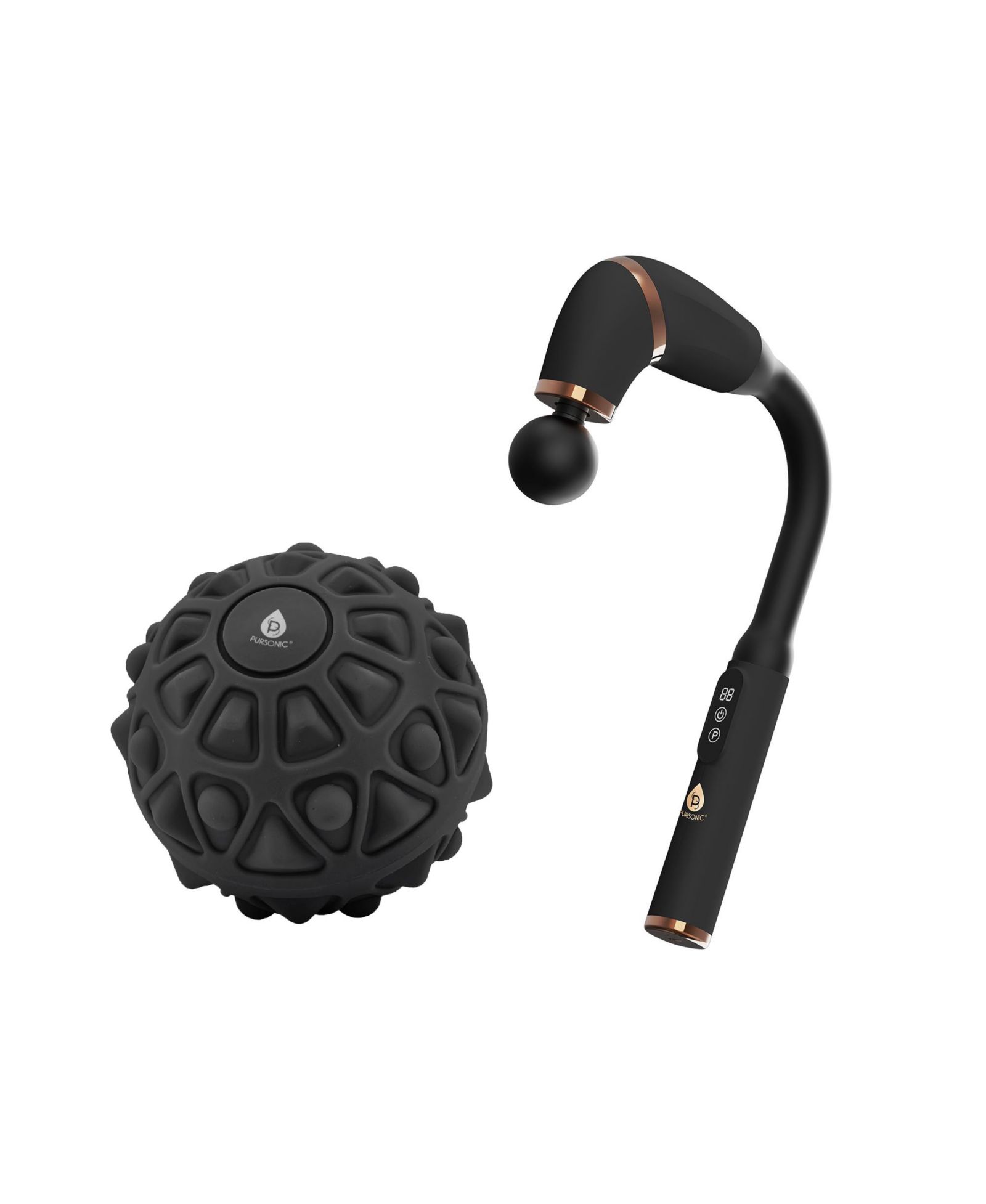 PURSONIC Ultimate Muscle Recovery Bundle: Deep Tissue Massage Gun + Vibrating Massage Ball