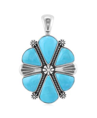 American West Jewelry Sterling Kingman 6-Stone Triangular Concha Pendant Enhancer
