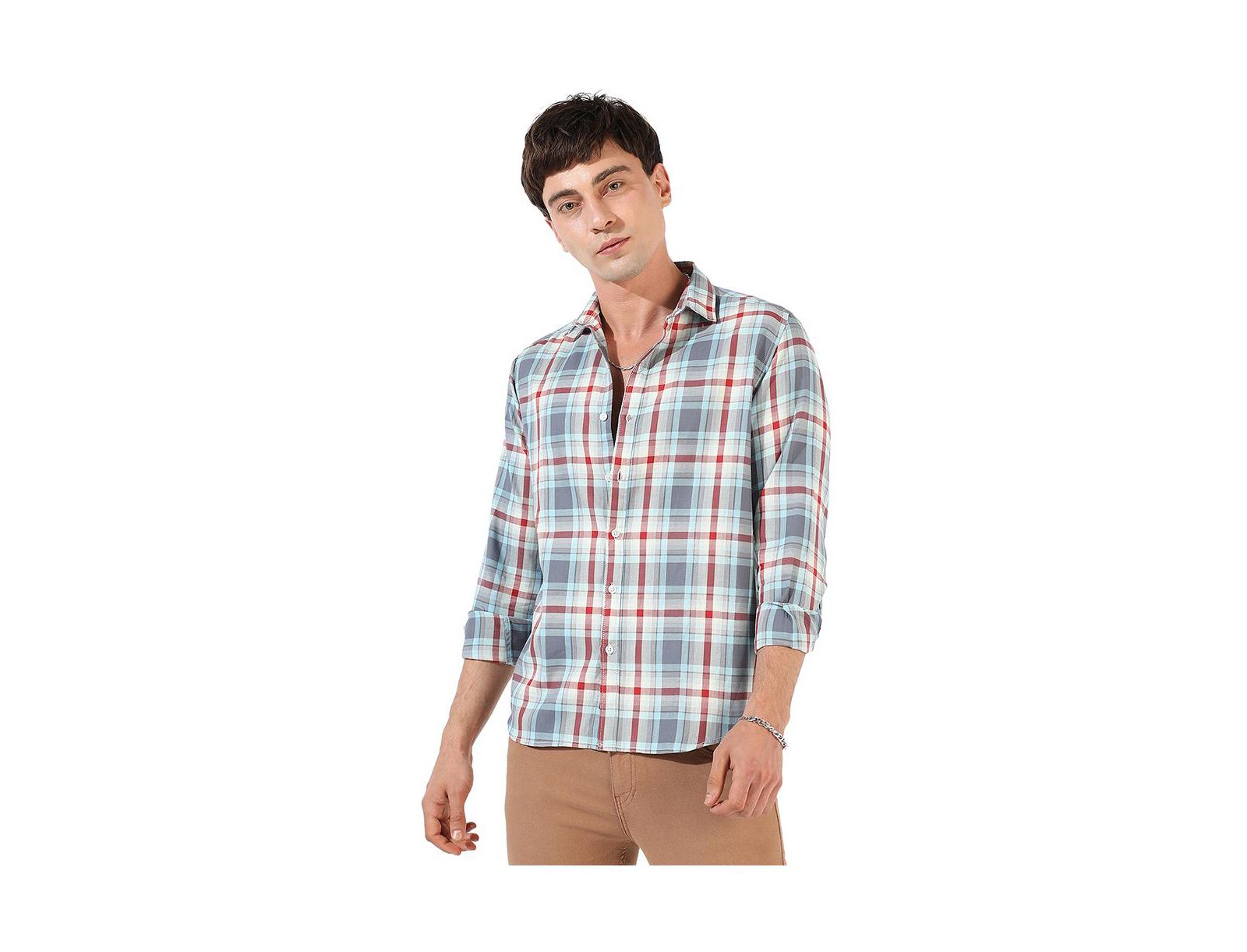 Cahoot Men's Campus Sutra Multicolour Checkered Regular Fit Casual Shirt