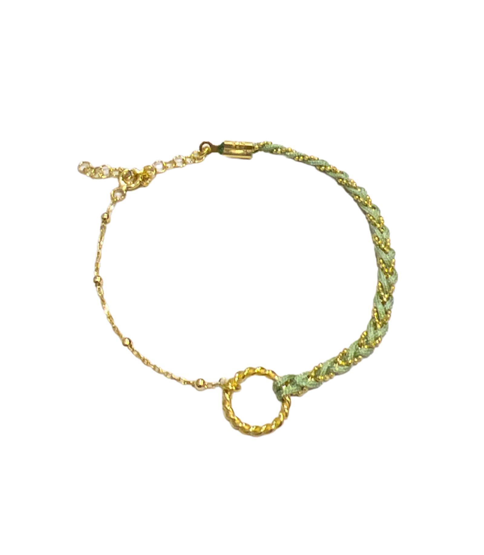 Spero London Sterling Silver Rope Braided Beaded Chain Bracelet