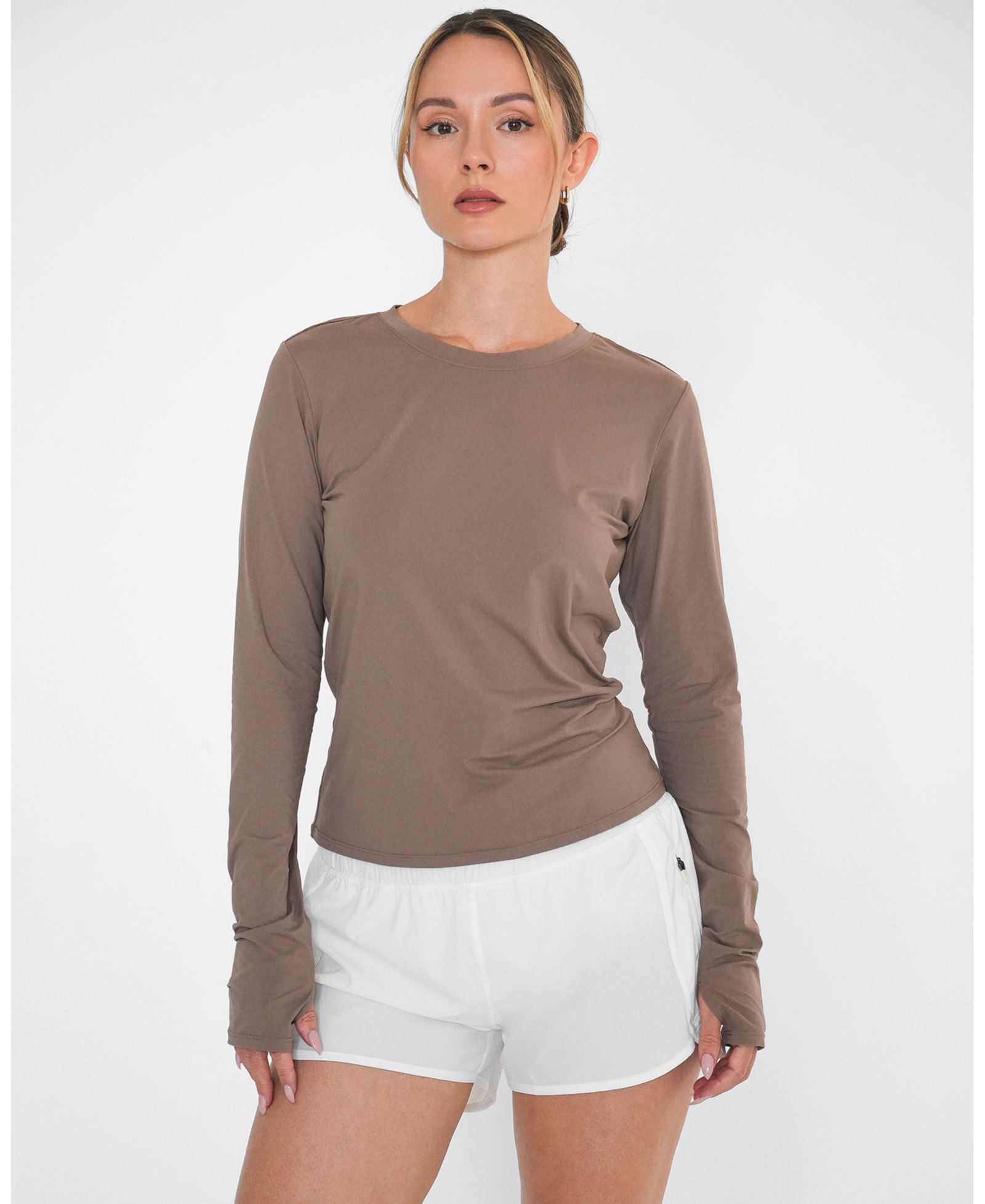 Rebody Active Женский компрессионный топ Raya Mid Length из нейлона с длинным рукавом