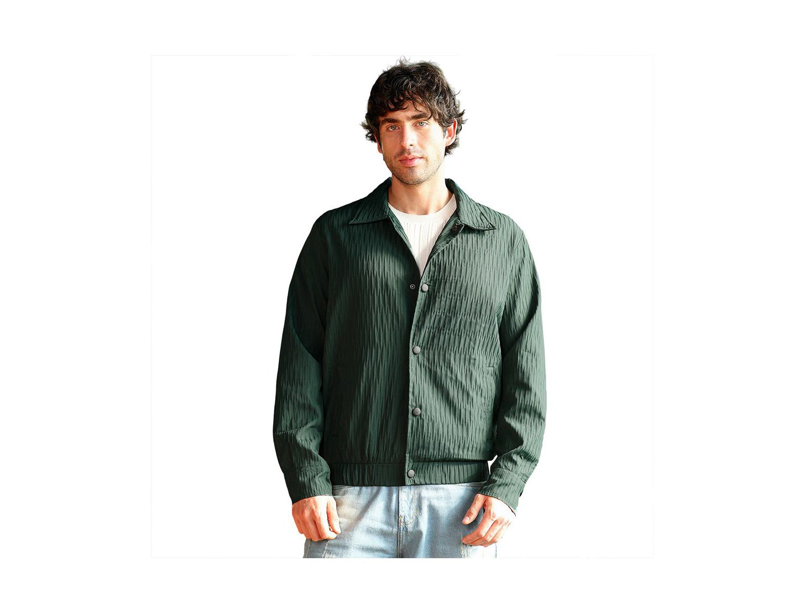 Campus Sutra Men's Crease-Tactile Bomber Jacket