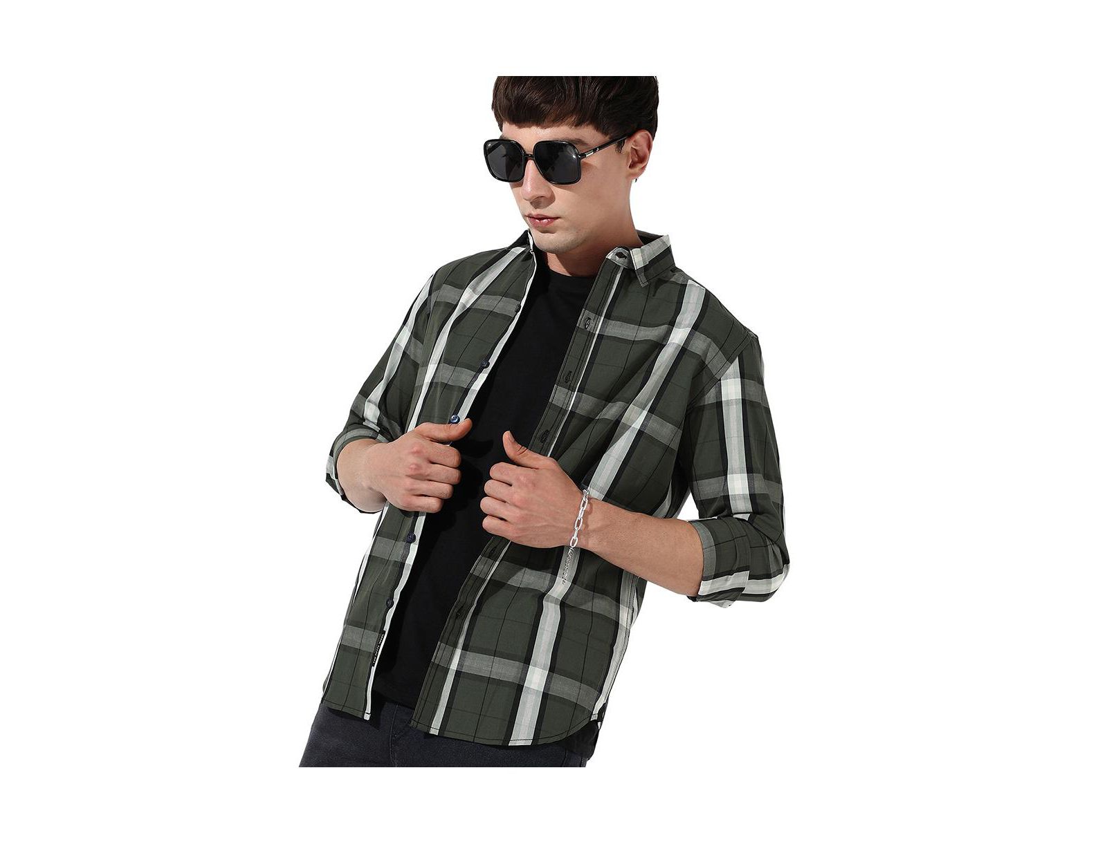 Мужская рубашка Campus Sutra Tartan Plaid, темно-зеленая