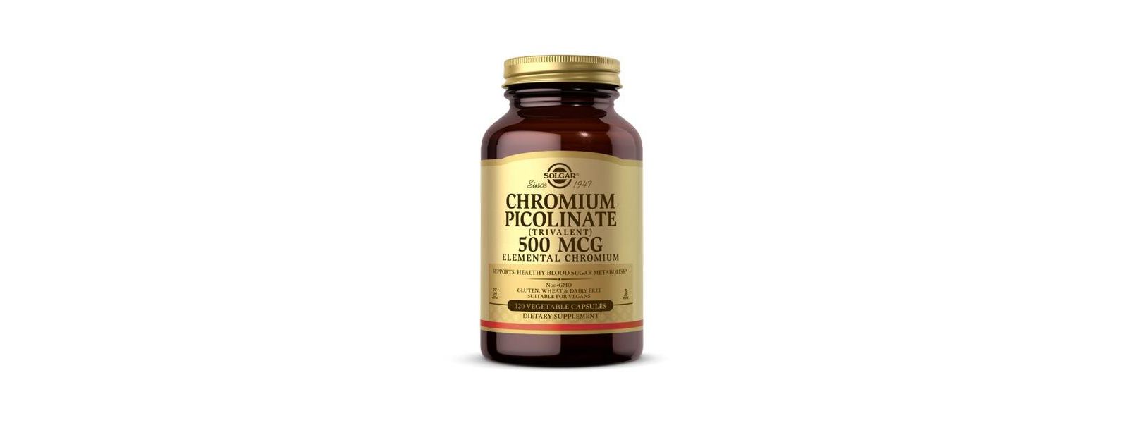 Solgar Пиколинат хрома, 500 mcg, 120 вегетарианских капсул
