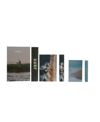 Набор из 3 коробок для хранения книг Storied Home, дерево и холст, разноцветные