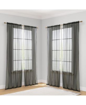 HLC.me занавески Sheer Voile Rod Pocket комплект из 4 шт.
