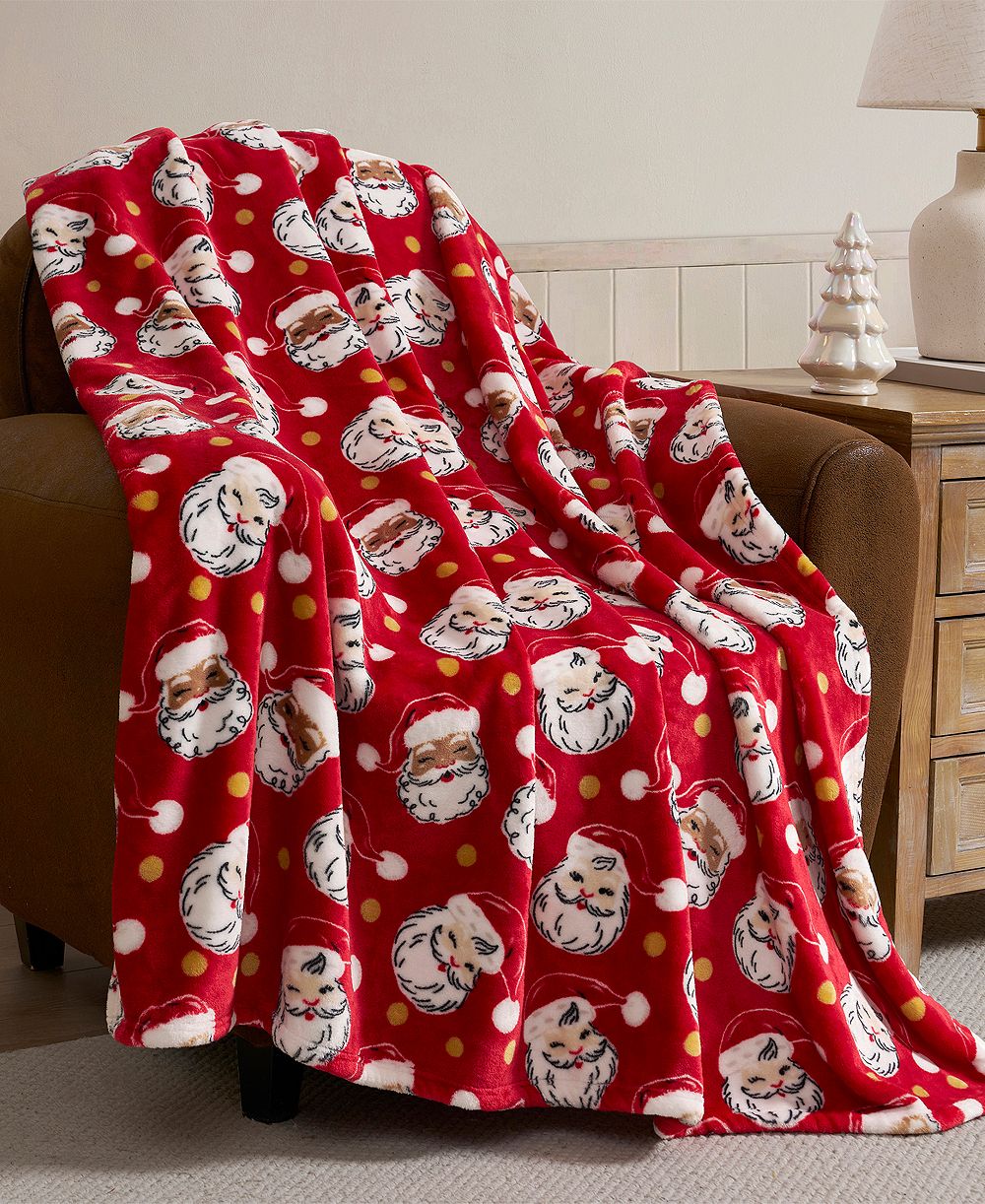 Hallmark Holiday Printed Plush Throw, 50" x 70"