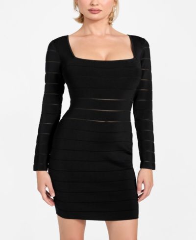 Женское платье GUESS Long-Sleeve Sheer Mix Bandage Leti