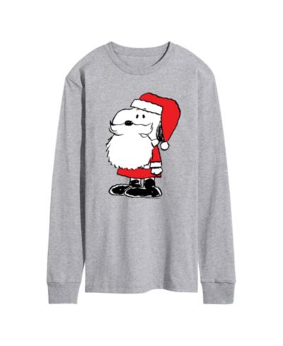 AIRWAVES Мужская футболка с длинным рукавом Peanuts Santa Snoopy Graphic