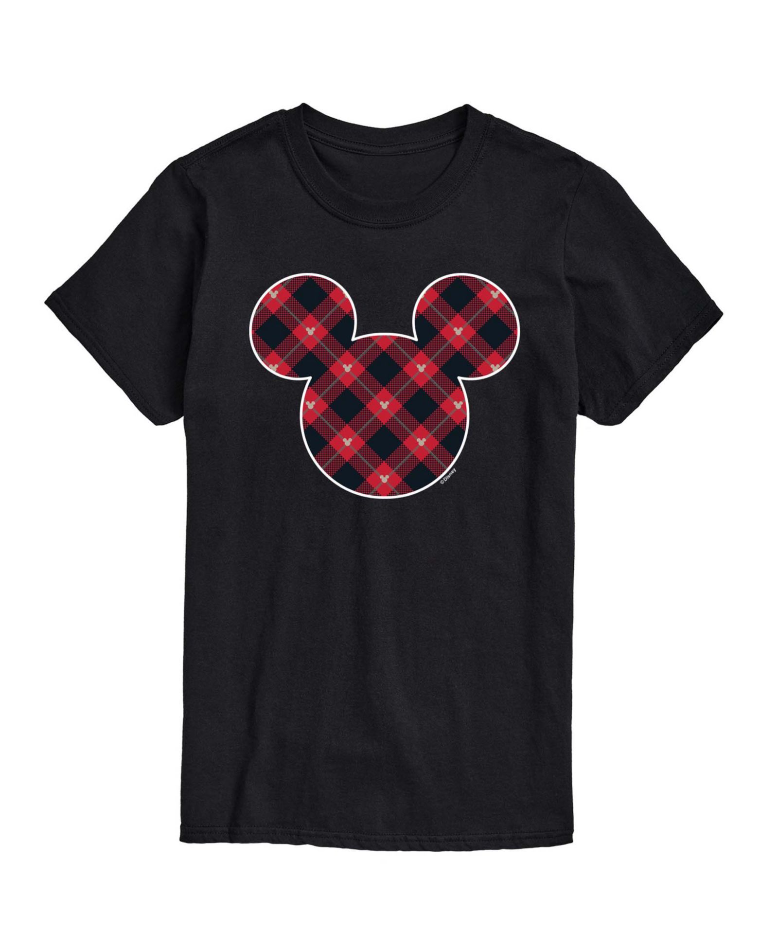 AIRWAVES Disney Mickey Ears Plaid Men's Short-Sleeve Graphic T-Shirt