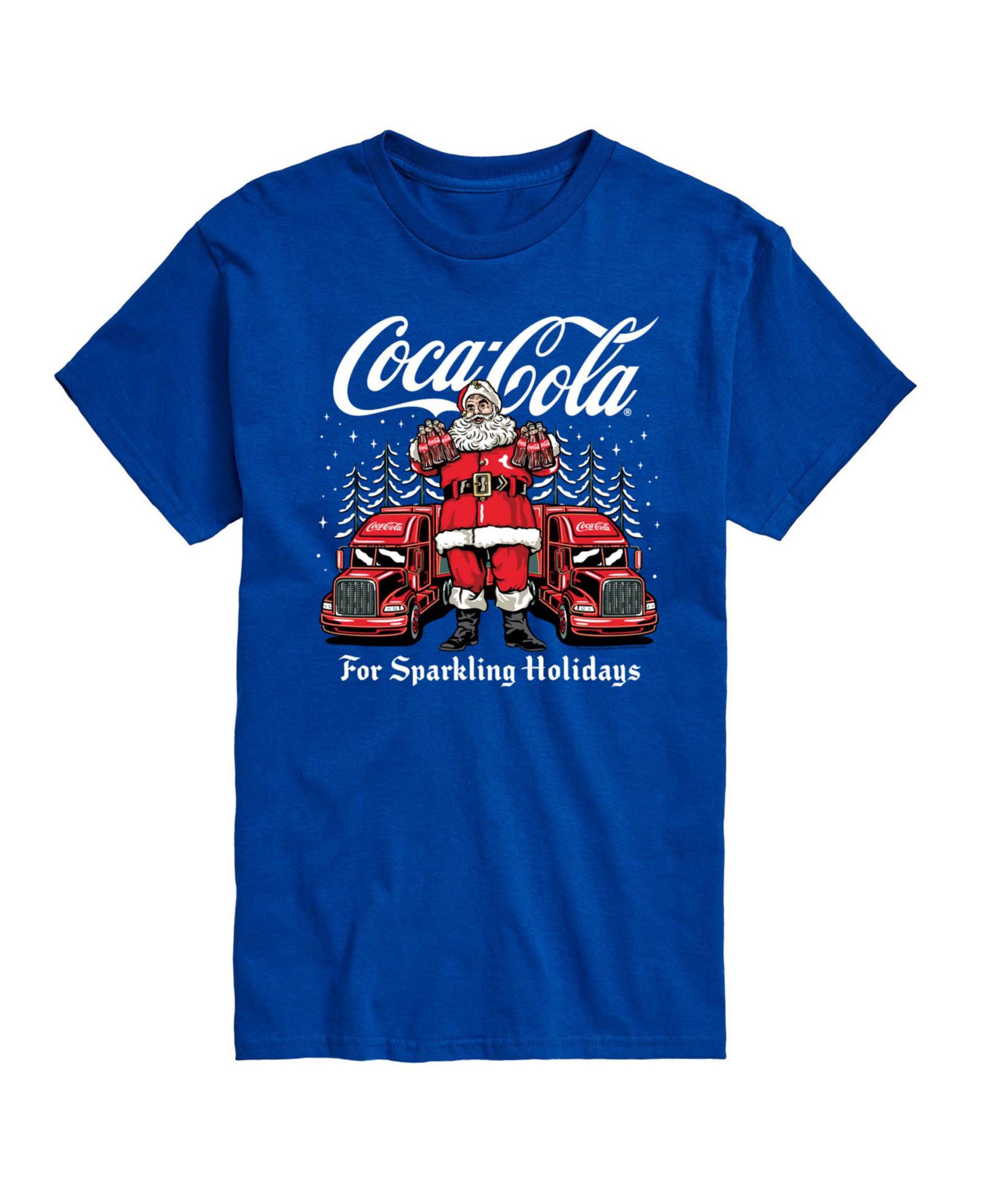 AIRWAVES Men's Coca-Cola Coke Santa Sparkling Holidays Short-Sleeve Graphic T-Shirt