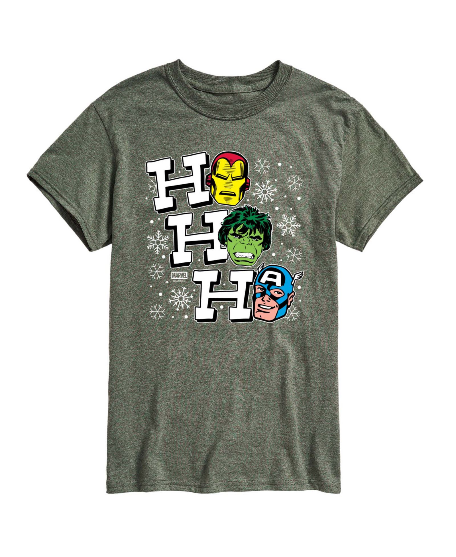AIRWAVES Men's Avengers Ho Ho Ho Vintage Short-Sleeve Graphic T-Shirt