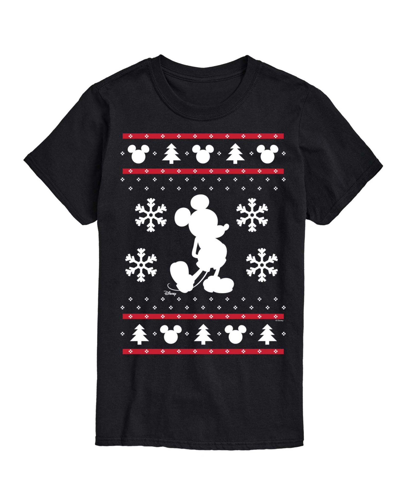 AIRWAVES Men's Disney Christmas Mickey Graphic Crewneck T-Shirt