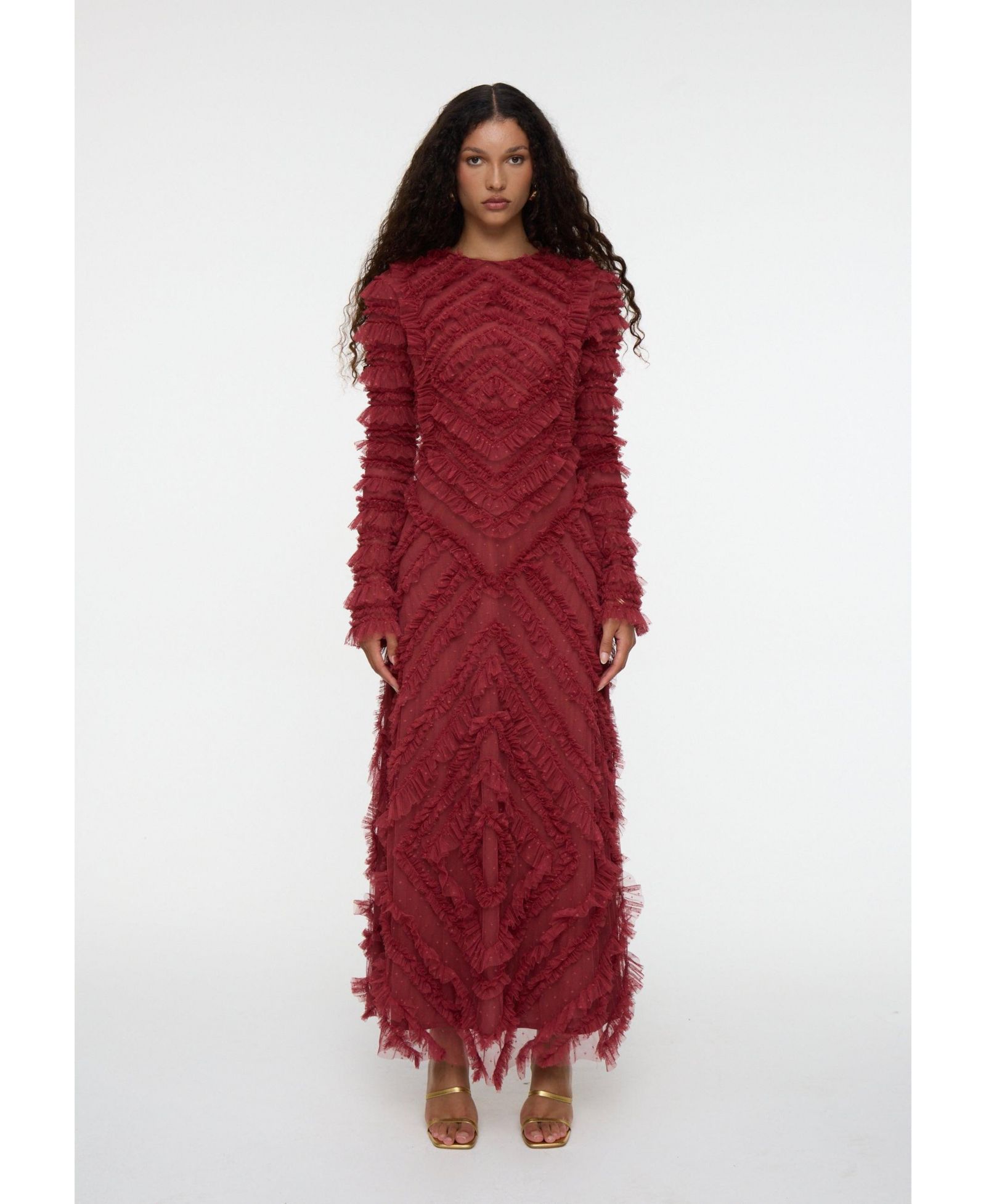 Maryisa Женский Modest Embellished Sequin Beaded Dress Maxi in Blush