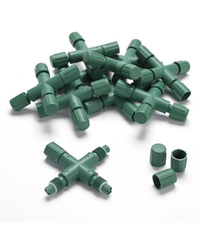DELight 10Pcs IP65 Waterproof Wire Connectors 4 Way X-Shape for Outdoor Lights
