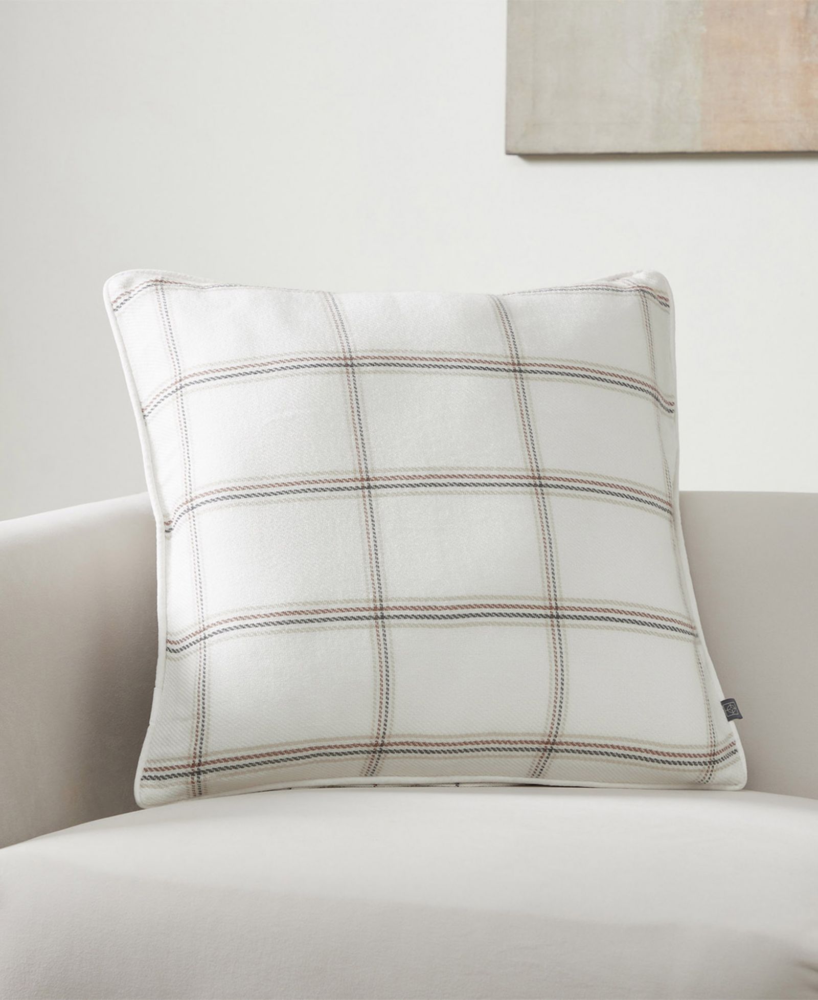 Tahari Home Woven Plaid Reversible Decorative Pillow, 20" x 20"