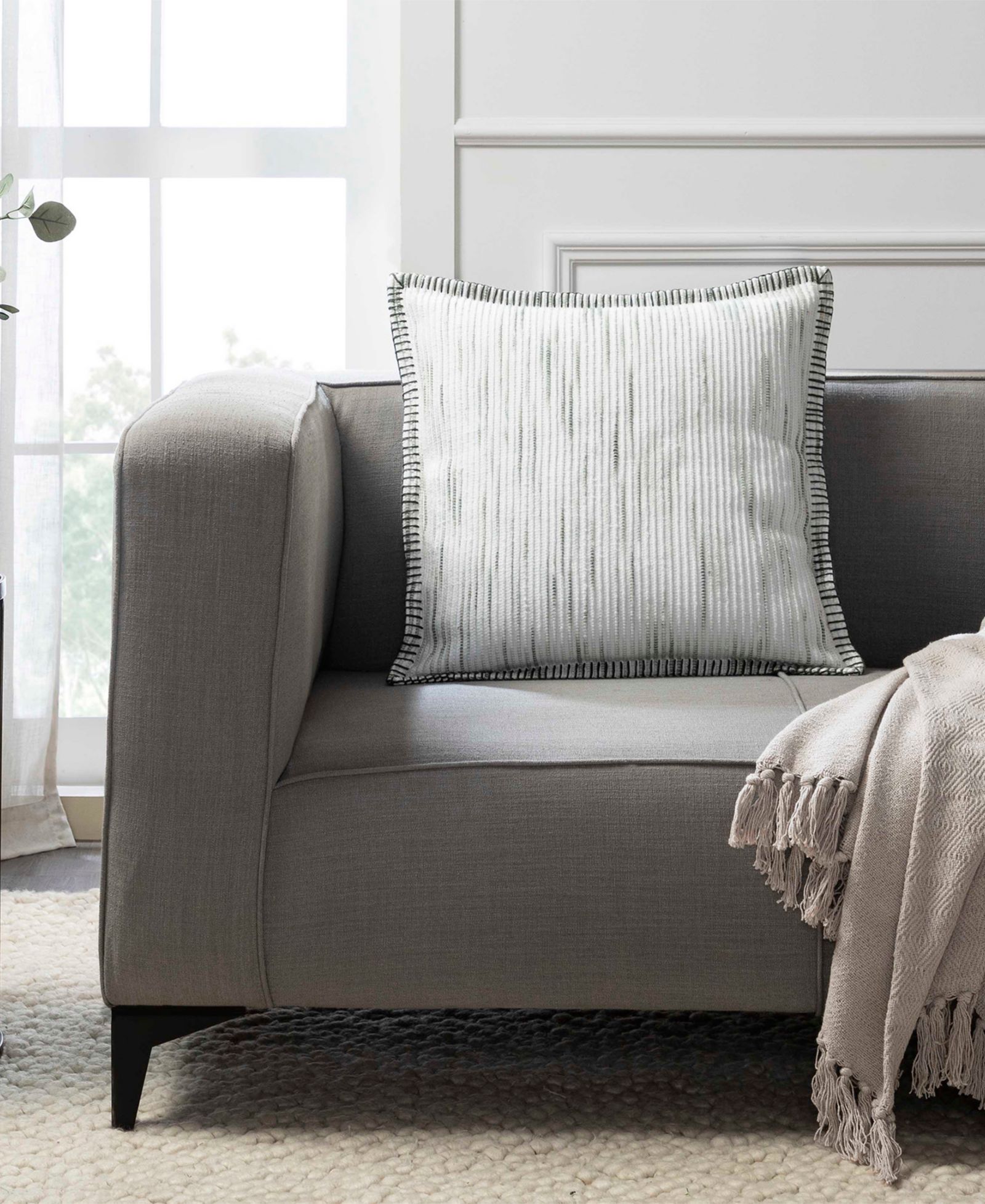 Tahari Home Polly Blanket Stitch Decorative Pillow, 20" x 20"