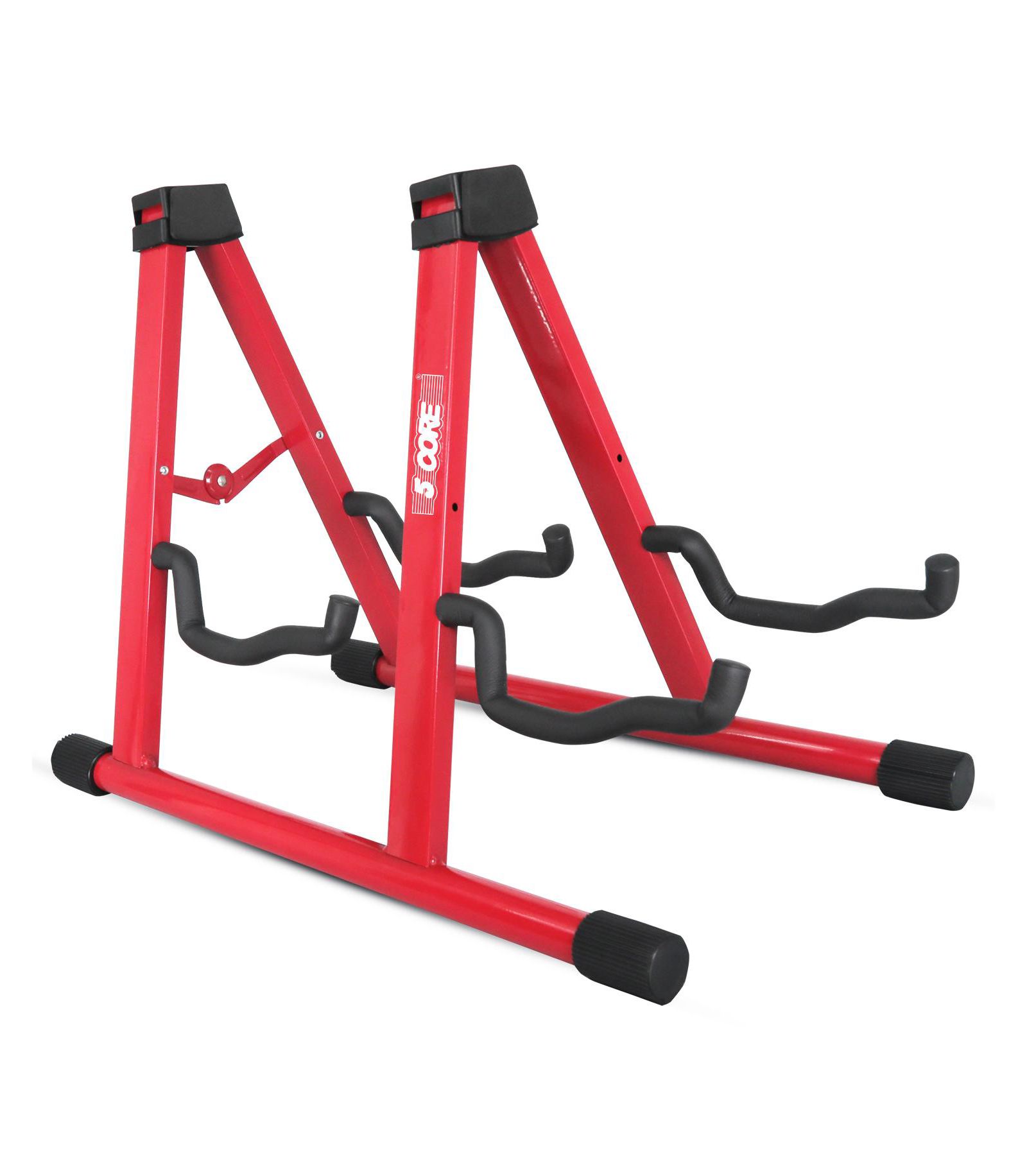 5 Core Double Guitar Stand Floor Adjustable A Frame Folding Acoustic Electric Guitars Holder Stands GSS 2N1 RED