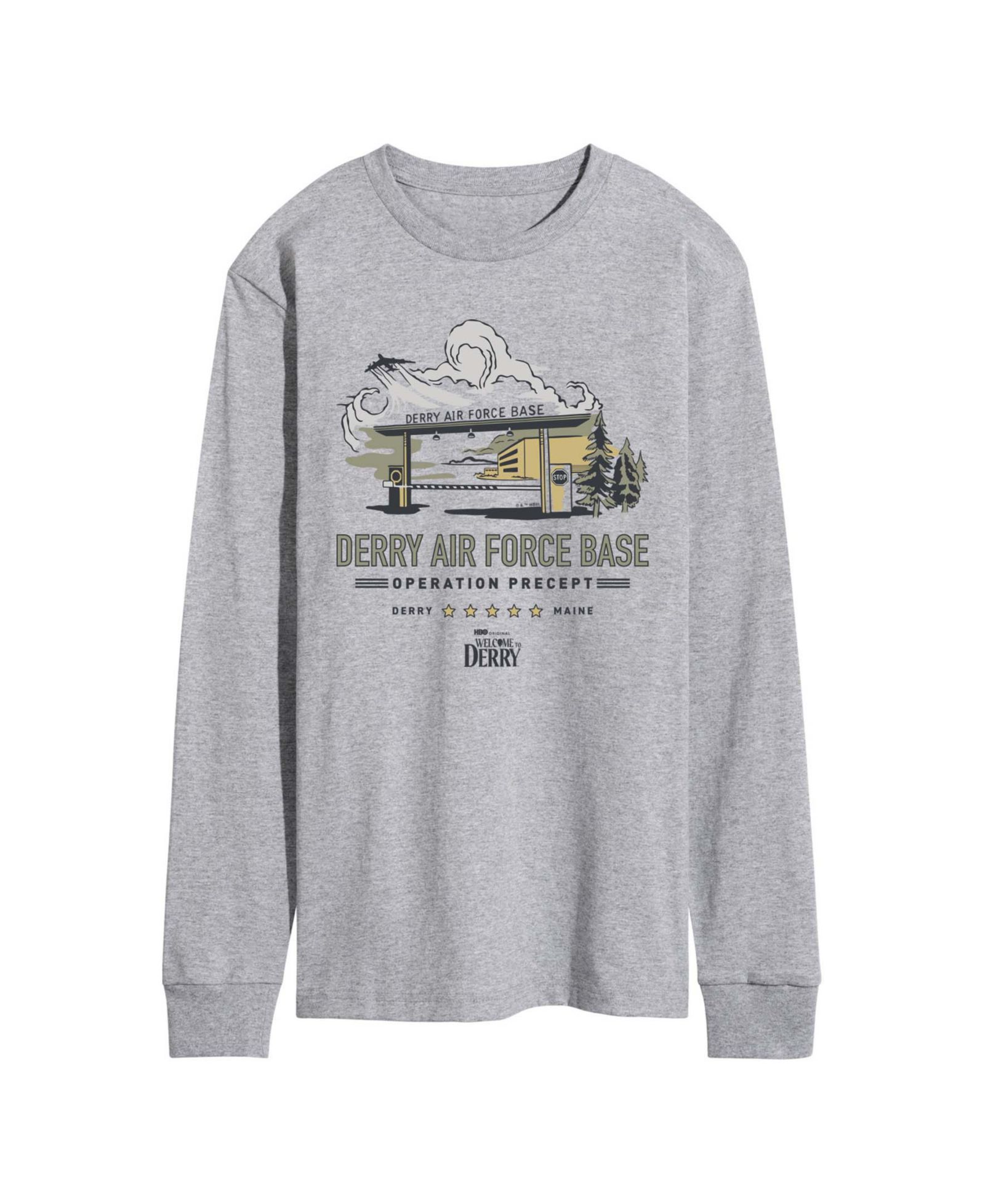 AIRWAVES Men's Welcome to Derry Air Force Long-Sleeve Graphic T-Shirt