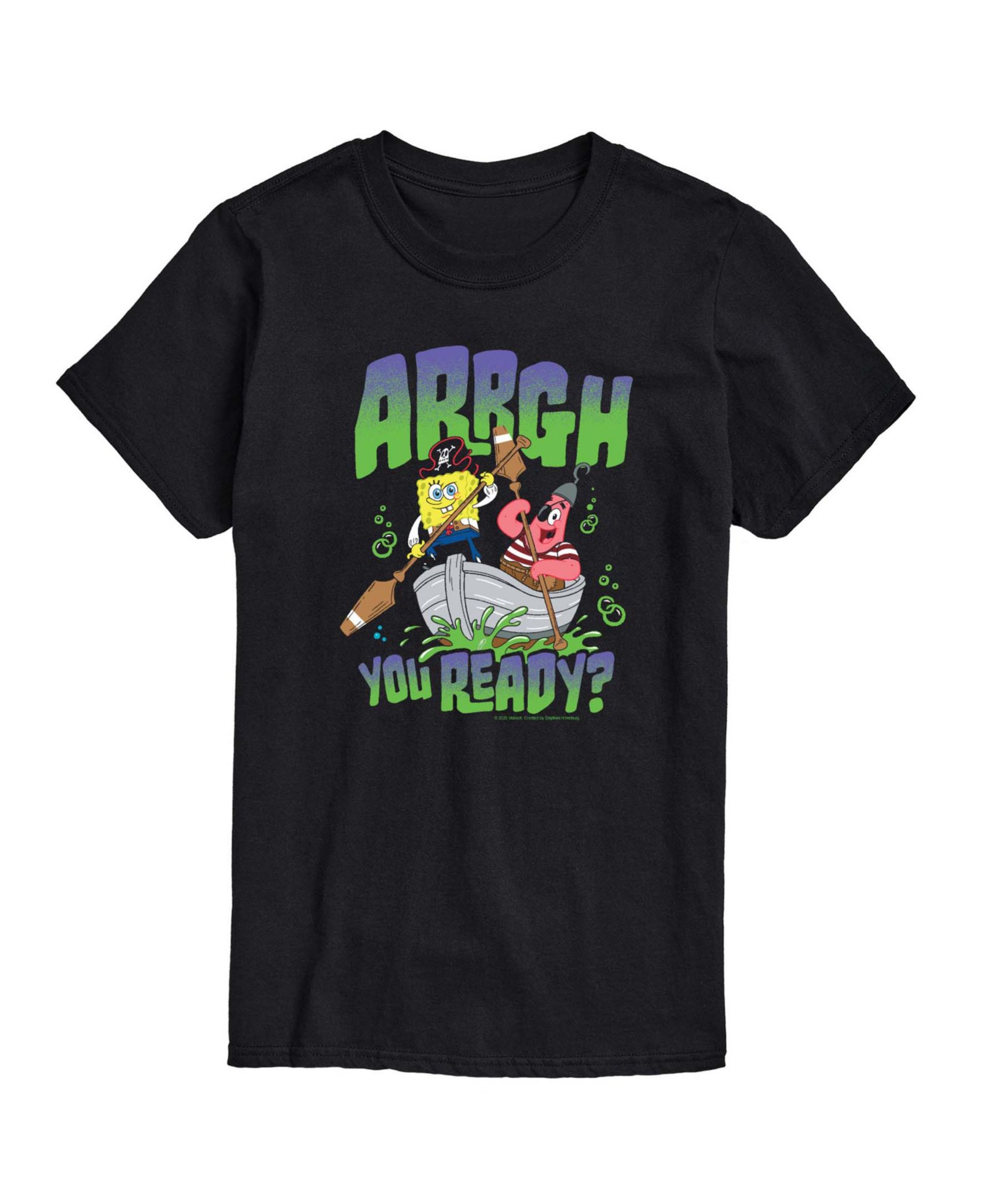 AIRWAVES Men's Search for Squarepants Arrgh You Ready Graphic T-Shirt