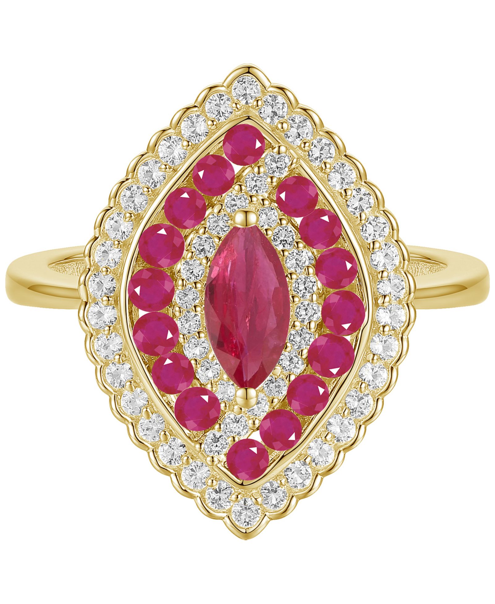 Macy's Sapphire (7/8 ct. t.w.) & Diamond (1/3 ct. t.w.) Ring in 14k White Gold (Also Available in Ruby & Emerald)