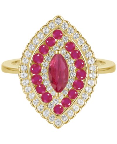 Кольцо Macy's Sapphire & Diamond 14k White Gold