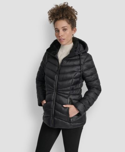 Женское пальто DKNY Stand Collar Zipper-Front