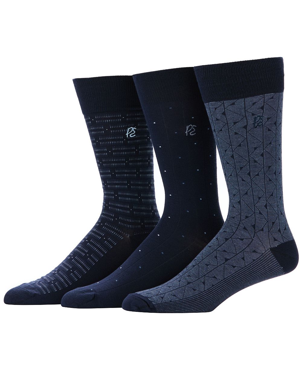 Perry Ellis Portfolio Мужские носки с узором Rib Mix, 3 шт