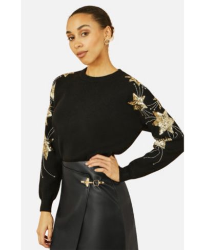 Женский джемпер Yumi Sequin Star Sleeves