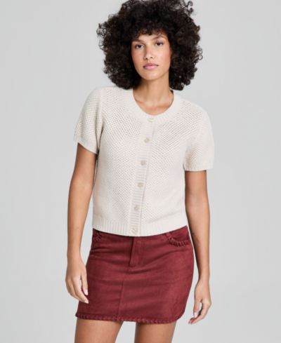 And Now This And Now This Women's Crewneck Button-Front Cardigan, Macy's Exclusive