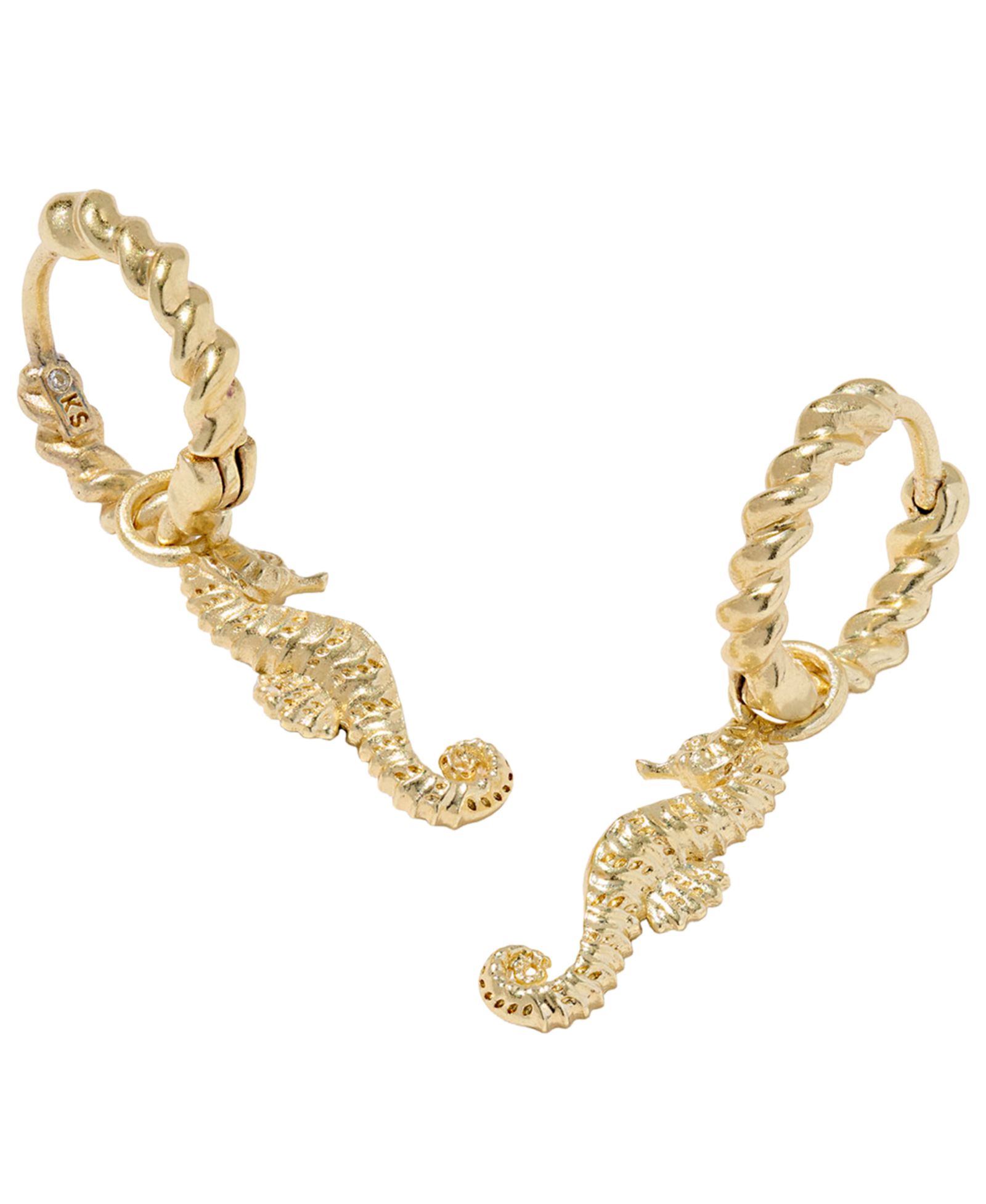 Kendra Scott Серьги-кольца Seahorse 14k Gold Over Brass Huggie