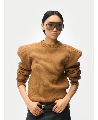 Gobi Cashmere Women's Sculpted-Shoulder Cashmere Sweater