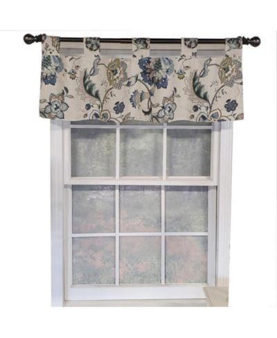 Занавеска RLF Home Ophelia Tab Valance, всесезонная, 4" Tab Valance, 45" x 15", Iris Blue