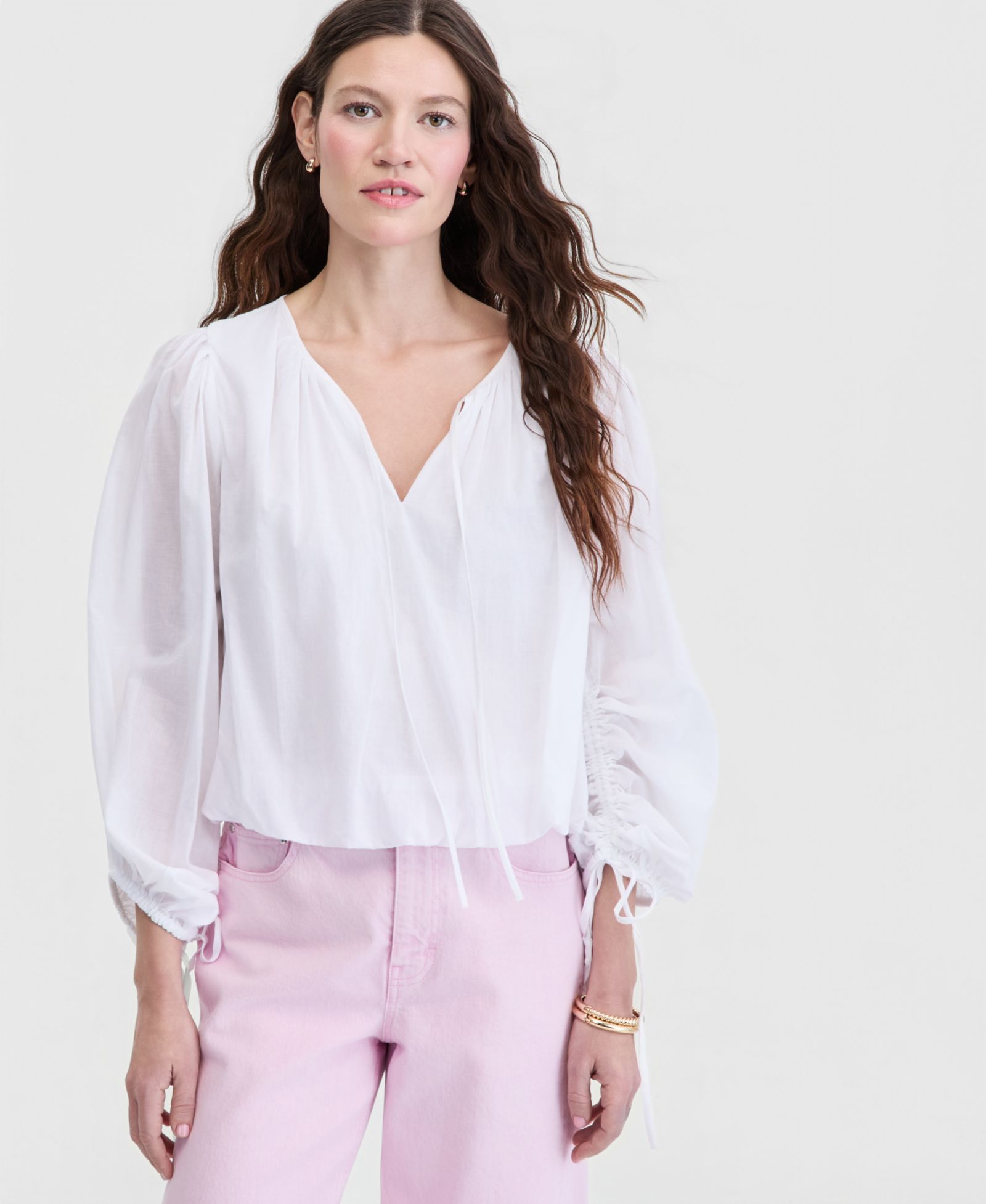 On 34th Plus Size хлопковая блузка с завязками