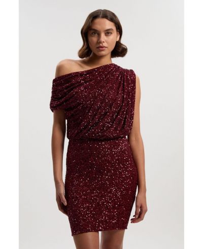 Karen Millen Women's одноплечное мини-платье с пайетками