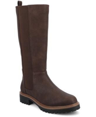 Journee Collection Women's Brandi Lug Sole Extra Wide Calf Knee High Boots
