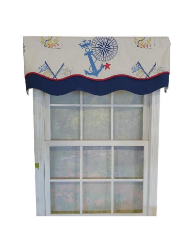 RLF Home Sea Crown Glory 3" Rod Pocket Lining Luxurious and Elegant Window Treatment Valance 50" x 16"